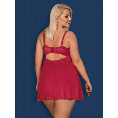 Бебидолл Obsessive Rosalyne babydoll & thong red XXL