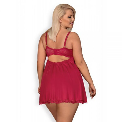 Бебидолл Obsessive Rosalyne babydoll & thong red XXL