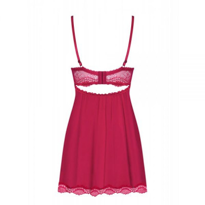 Бебидолл Obsessive Rosalyne babydoll & thong red XXL