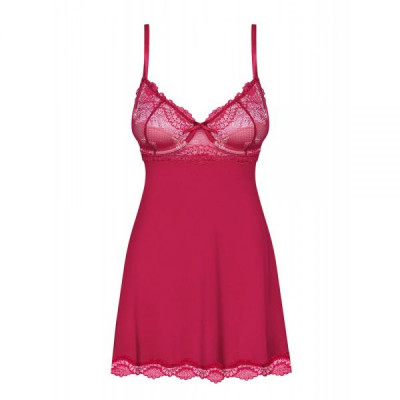 Бебидолл Obsessive Rosalyne babydoll & thong red XXL