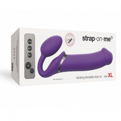 Безремневой страпон с вибрацией Strap-On-Me Vibrating Violet XL, диаметр 4,5см, пульт ДУ, регулируем Безремневой страпон с вибрацией Strap-On-Me Vibrating Violet XL, диаметр 4,5см, пульт ДУ, регулируем