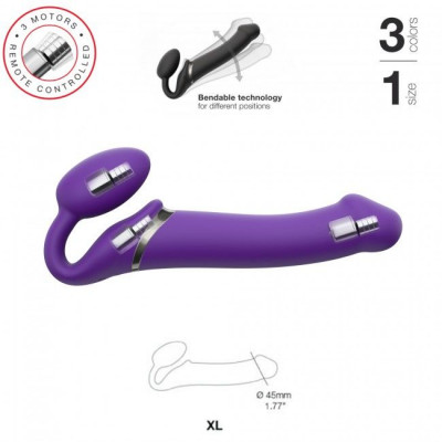 Безремневой страпон с вибрацией Strap-On-Me Vibrating Violet XL, диаметр 4,5см, пульт ДУ, регулируем Безремневой страпон с вибрацией Strap-On-Me Vibrating Violet XL, диаметр 4,5см, пульт ДУ, регулируем