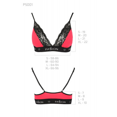 Еластичний топ з мереживом Passion PS001 TOP red-black, size L Еластичний топ з мереживом Passion PS001 TOP red-black, size L