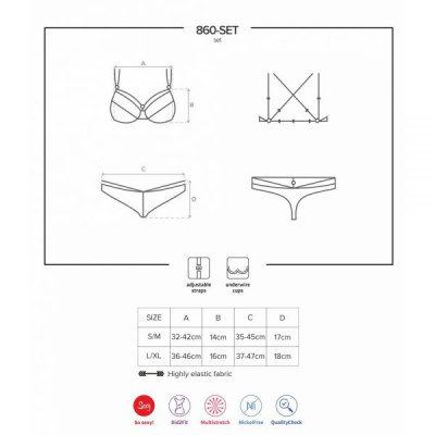 Комплект Obsessive 860-SET-3 2 pcs set red S/M