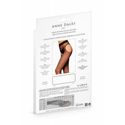 Колготки-панчохи з поясом Anne De Ales MORGANE T1 Black, дрібна сіточка, з доступом