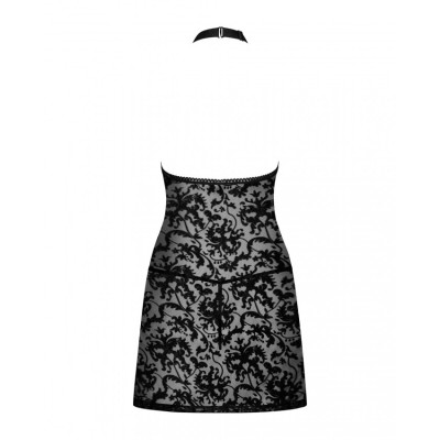 Пеньюар c трусиками Obsessive Softily chemise Black SM