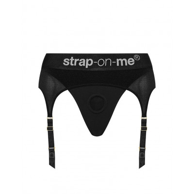 Трусы для страпона с подвязками для чулок Strap-On-Me REBEL HARNESS - S Трусы для страпона с подвязками для чулок Strap-On-Me REBEL HARNESS - S