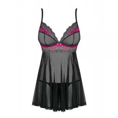 Бебидолл Obsessive Tulia babydoll & thong black S/M