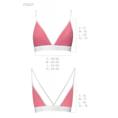 Спортивний топ з подвійними бретелями Passion PS007 TOP pink, size XL Спортивний топ з подвійними бретелями Passion PS007 TOP pink, size XL