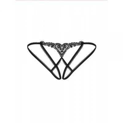 Трусики Obsessive Chiccanta crotchless panties black S/M