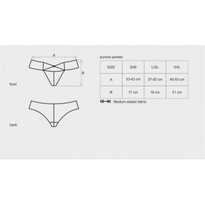 Трусики синие Obsessive AURORIA Panties XXL