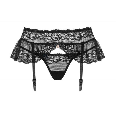 Пояс для чулок черный Obsessive 830-GAR-1 garter belt S/M