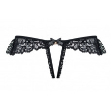 Трусики черные Obsessive 830-THC-1 crotchless thong L/XL