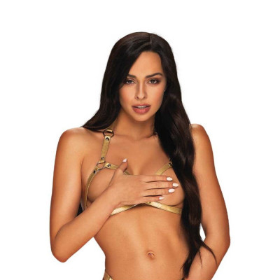 Бюстгальтер-портупея Obsessive A765 S/M/L Gold