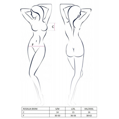 Комплект білизни ROSALIA BIKINI red L/XL Passion: відкритий ліф і стрінги Комплект білизни ROSALIA BIKINI red L/XL Passion: відкритий ліф і стрінги