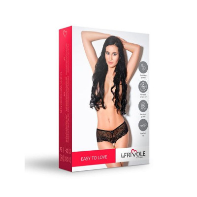 Трусики-шорты с разрезом черные LeFrivole, S/M, 42-44