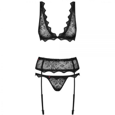 Комплект Obsessive Emperita set три элем L/XL черный