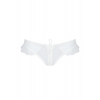Трусики в горошок, з рюшами та шнурівкою Fatin Thong white L/XL - Passion