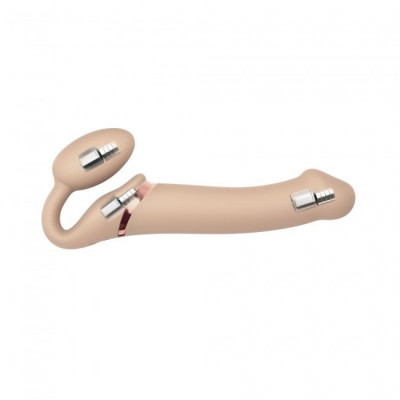Безремневой страпон с вибрацией Strap-On-Me Vibrating Flesh L, диаметр 3,7см, пульт ДУ, регулируемый Безремневой страпон с вибрацией Strap-On-Me Vibrating Flesh L, диаметр 3,7см, пульт ДУ, регулируемый