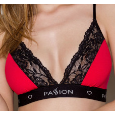 Еластичний топ з мереживом Passion PS001 TOP red-black, size M