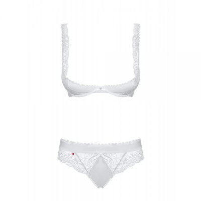Комплект открытая грудь Obsessive Miamor 2 pcs set white S/M