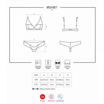 Комплект Obsessive 853-SET-3 2 pcs set red L/XL
