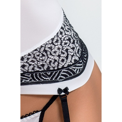(SALE) Корсет з пажами SUELO CORSET white L/XL - Passion Exclusive, трусики, шнурівка (SALE) Корсет з пажами SUELO CORSET white L/XL - Passion Exclusive, трусики, шнурівка