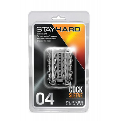 Насадка STAY HARD - COCK SLEEVE 04, CLEAR