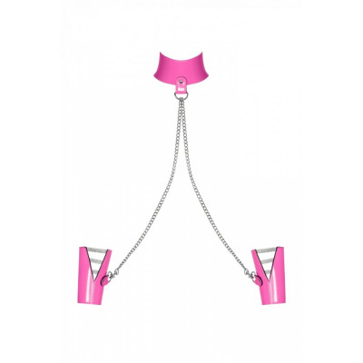 Комплект чокер с наручниками Obsessive Lollypopy Cuffs One Size Комплект чокер с наручниками Obsessive Lollypopy Cuffs One Size