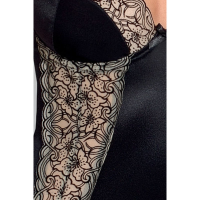 Корсет с пажами MONTANA CORSET black L/XL - Passion Exclusive, трусики