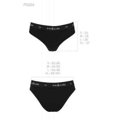Трусики-сліпи з бавовни та еластаном Passion PS004 PANTIES black, size L Трусики-сліпи з бавовни та еластаном Passion PS004 PANTIES black, size L