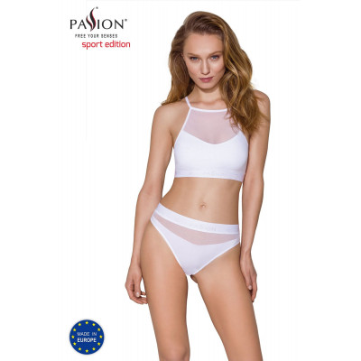Спортивный топ с прозрачной вставкой Passion PS006 TOP white, size S Спортивный топ с прозрачной вставкой Passion PS006 TOP white, size S