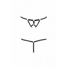 Трусики-стринги из стреп ARMANDA THONG black S/M - Passion Exclusive