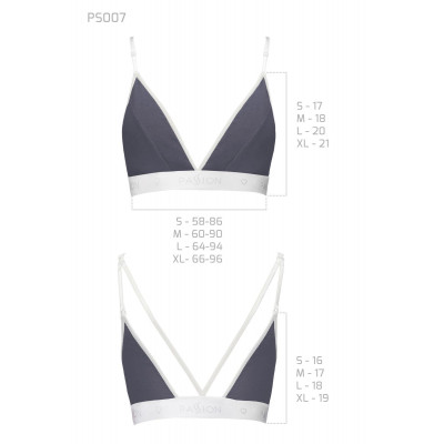 Спортивний топ з подвійними бретелями Passion PS007 TOP dark grey, size S Спортивний топ з подвійними бретелями Passion PS007 TOP dark grey, size S