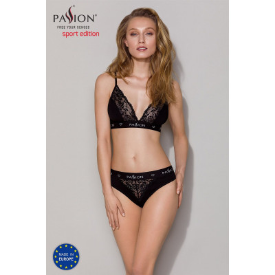 Еластичний топ з мереживом Passion PS001 TOP black, size L Еластичний топ з мереживом Passion PS001 TOP black, size L