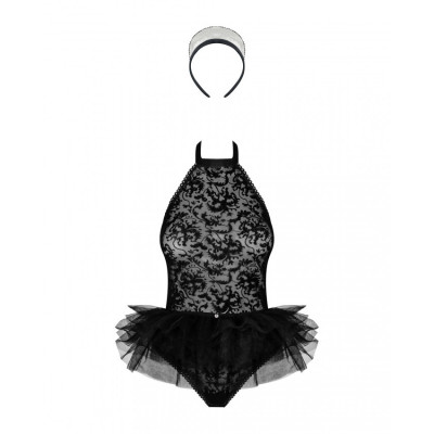 Костюм горничной Obsessive Frilles Black L/XL