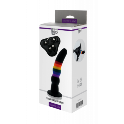Страпон женский радужный COLOURFUL LOVE STRAP ON SOLID DILDO