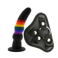 Страпон женский радужный COLOURFUL LOVE STRAP ON SOLID DILDO