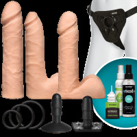 Набір для страпону Doc Johnson Vac-U-Lock Dual Density UltraSKYN Set, діаметр 3х4,5см