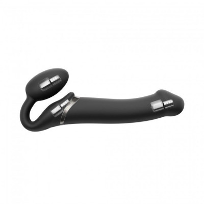 Безремневой страпон с вибрацией Strap-On-Me Vibrating Black L, диаметр 3,7см, пульт ДУ, регулируемый Безремневой страпон с вибрацией Strap-On-Me Vibrating Black L, диаметр 3,7см, пульт ДУ, регулируемый