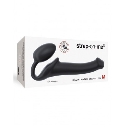 Безремневой страпон Strap-On-Me Black M, полностью регулируемый, диаметр 3,3см Безремневой страпон Strap-On-Me Black M, полностью регулируемый, диаметр 3,3см