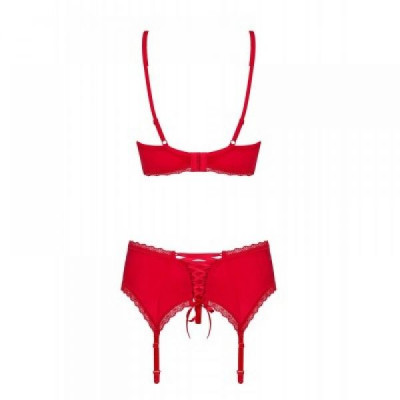 Комплект Obsessive Jolierose 3-pcs set red XXL