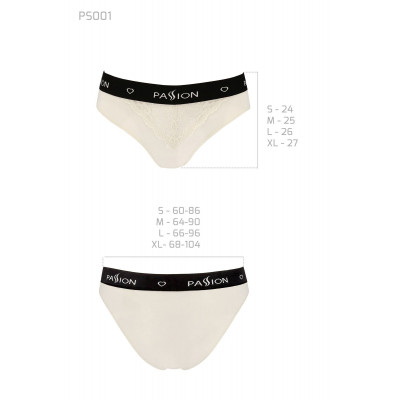 Трусики з широкою гумкою і мереживом Passion PS001 PANTIES ecru, size XL Трусики з широкою гумкою і мереживом Passion PS001 PANTIES ecru, size XL