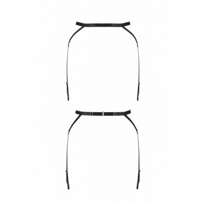 Пояс-стрепи з підв'язками для панчох MEGGY GARTER BELT black S/M - Passion Exclusive