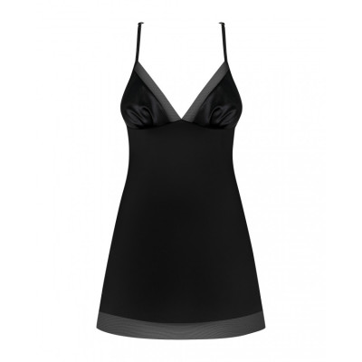 Сорочка Obsessive Alifini chemise & thong black S/M