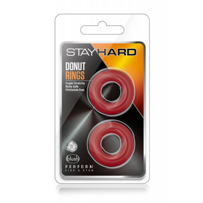 Набор эрекционных колец STAY HARD DONUT RINGS RED