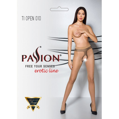 Тілесні колготки з відкритим доступом, контрастна лінія TIOPEN 010 beige 3/4 (20 den) — Passion Тілесні колготки з відкритим доступом, контрастна лінія TIOPEN 010 beige 3/4 (20 den) — Passion