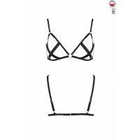 Відкритий бюстгальтер-стрепи NICKY BRA black S/M - Passion Exclusive