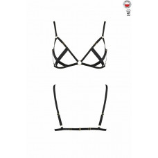 Открытый бюстгальтер-стрепы NICKY BRA black S/M - Passion Exclusive