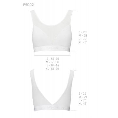 Топ з прозорою вставкою Passion PS002 TOP white, size XL Топ з прозорою вставкою Passion PS002 TOP white, size XL